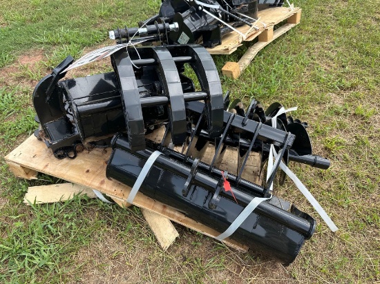 New/Unused 9 Piece Mini Excavator Attachment Set
