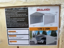 12FT x 20 FT Steel Frame Carport With Enclosed Sides