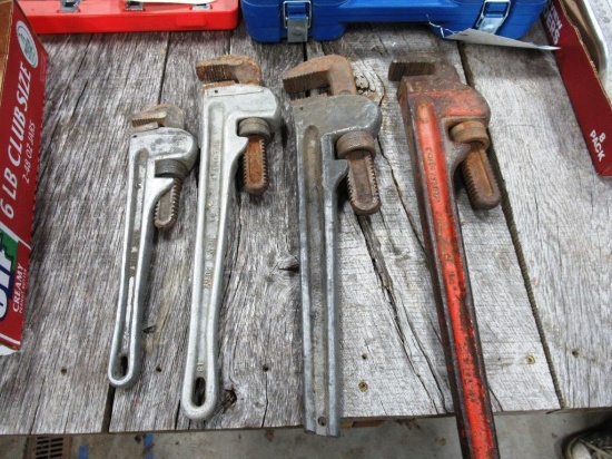 (4) Pipe Wrenches - 2 are aluminum