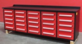 NEW 10' 25 Drawer Red Workbench