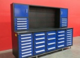 NEW 10' 40 Drawer Blue Workbench w/ Back