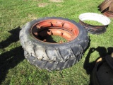 Pair of 12.4x38 Tires on Cockshutt Rims - NO RESERVE