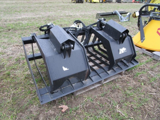 105-4    NEW 6' Skid Steer Dual Cylinder Grapple - NO RESERVE
