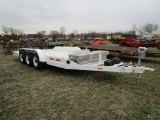 125-3  18' Heavy Duty Triple Axle Steel Deck Trailer w/ Ramps