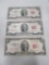 Lot of 3 - Two Dollar Bills, 1953