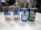 Lot with 2 Vintage Soda Cans and Detroit Grand Prix Glasses