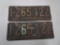 Matched Pair of 1928 Michigan Commercial License Plates