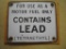 Lead Gas Pump Sign