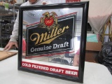 18 in. Miller beer mirror