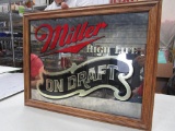 21 in. Miller beer mirror