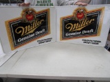 Lot of 2 - 24 in. Miller beer signs