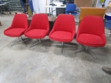 Set of 4 mid-century modern swivel chairs