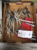 Lot with vice grips and wrenches