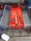 Fold out tool box with vintage car parts