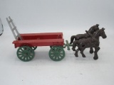 Vintage Stanley Toys Cast Horse-Drawn Farm Wagon