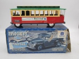 1950 Chevy Pick-Up Truck Toy and NFTS Trolley Truck Bank