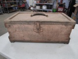 Antique Wooden Box with Contents