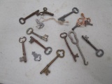 Lot of Skeleton Keys and Shoelace Hook