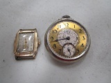 Lot with Tower Pocket Watch and Elgin Watch Face