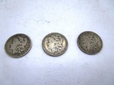 Lot of 3 - 1881, 1882, 1904 Morgan Silver Dollars