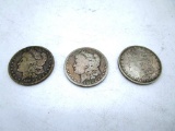 Lot of 3 - (2) 1886-O, 1880-S Morgan Silver Dollars
