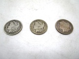 Lot of 3 - 1897-O 1897-S & 1899-O Morgan Silver Dollars