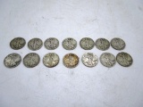 Lot of 14 - Walking Liberty Half Dollars, Various Years 1940-1945