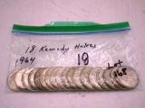 Lot of 18 - 1964 Kennedy Half Dollars