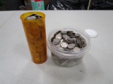 Two Containers Full of Dimes