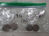 Lot of 10 - 1912 Nickels