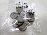 Lot of 14 - War Nickels