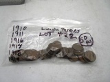 Lot of 50 - Lincoln Pennies, Various Years & Mints