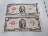 Lot of 2 - Two Dollar Bills, 1928