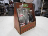 Wooden Pepsi-Cola Crate w/Soda Bottles
