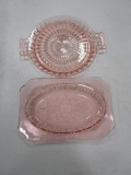 Lot of 2 - Rose Colored Dishes