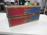 Lot of 2 - Wooden Pepsi-Cola Crates