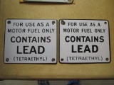 Lot of 2 - Repo Lead Gas Pump Signs