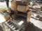 Lot with Wooden Desk , Shelving Brackets & Literature Racks