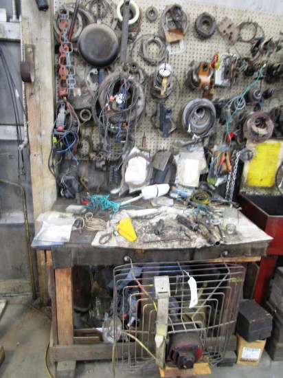 Bench w/ Contents & Contents of Wall