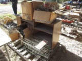 Lot with Wooden Desk , Shelving Brackets & Literature Racks