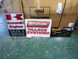 Lot of 3 Signs - Kawasaki, Woods & Brillion