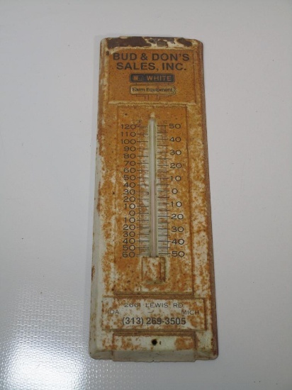 Advertising Thermometer from Bud & Dons White Farm Equipment, Ida, Michigan