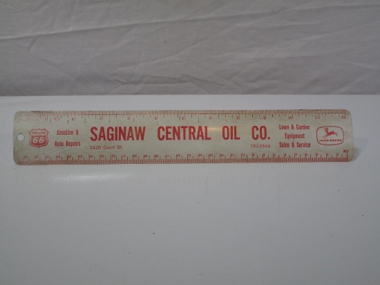 Saginaw Central Oil John Deere Advertising Ruler