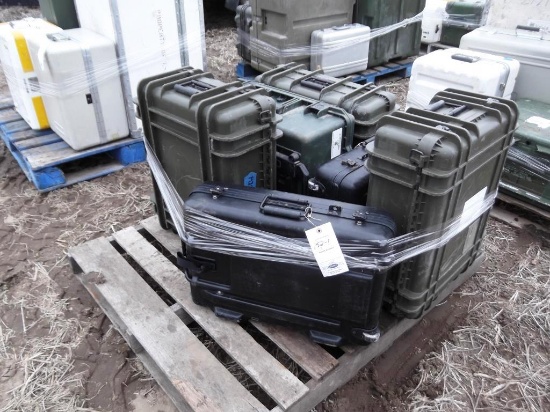 152-1 Lot of Pelican Plastic and Aluminum Storage Cases