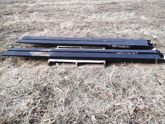 118-12 NEW Pair of 10' Skid Steer Fork Extensions