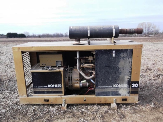 141-1 Kohler 30K Watt Natural Gas Generator - Good Unit