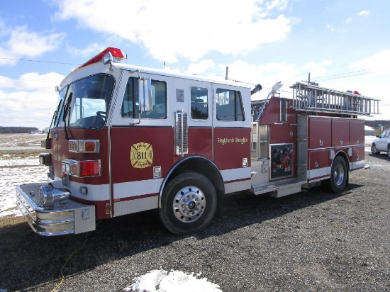 142-3 1990 Sutphen Fire Engine - Aluminum Body, Detroit 60 Series Diesel