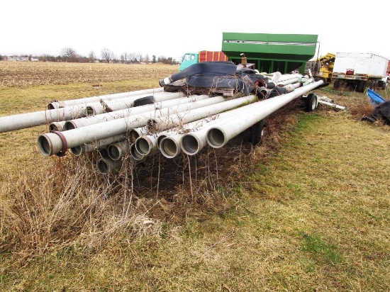 145-15 Lot of (32) 6" Aluminum Irrigation Pipe - 30' Length