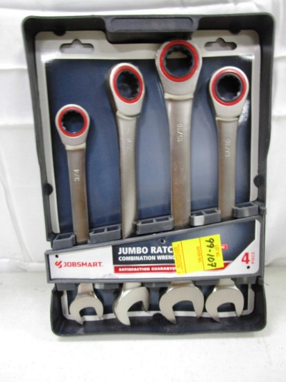 99-107 NEW Jobsmart Jumbo Ratcheting Combination Wrenches - Standard