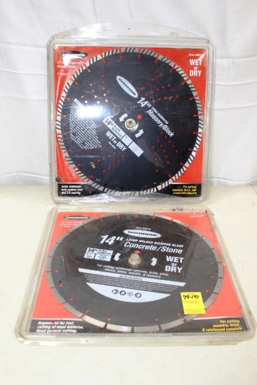 99-191 (2) NEW 14" Concrete/Masonary Saw Blades